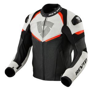 Rev it Blouson cuir Revit Convex noir/rouge fluo - 46