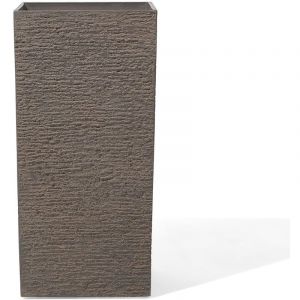 Beliani Grand cache-pot marron rectangulaire GAZA