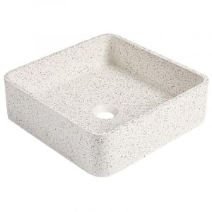 Vasque à poser carrée en terrazzo - L39 x l39 cm - STOCHI