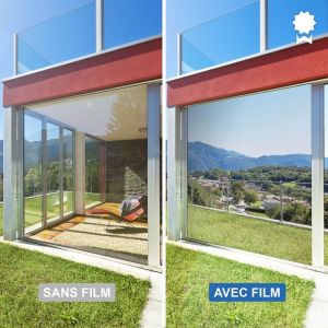 Film miroir sans tain argent chromé - Haute durabilité