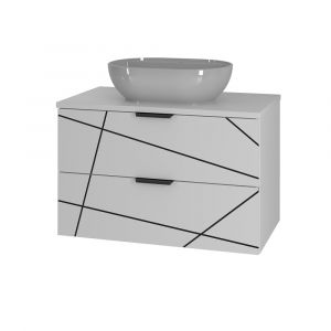 Meuble simple vasque 80cm Teren Blanc