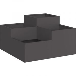 VidaXL Jardinière 80x80x48 cm Acier Noir