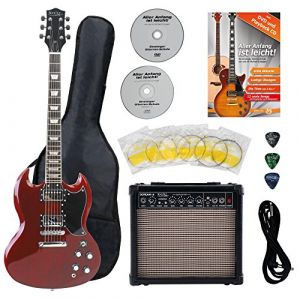 Rocktile Pro S-Red Guitare Electrique Heritage Starter Set + Set Accessoires+ Ampli