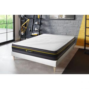 Ensemble 140x200 matelas ACTIVE + sommier kit blanc