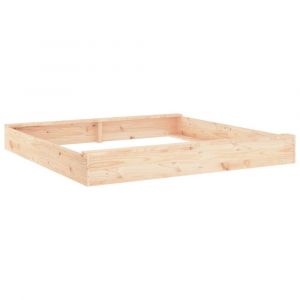 Bac à sable jeu enfant aire de jeux jardin extérieur avec sièges carré bois de pin massif marron 02_0041516