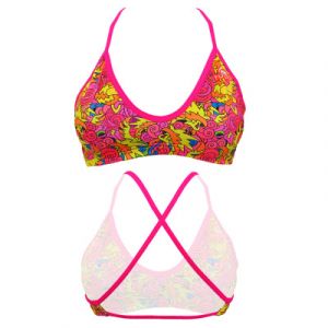 Haut de maillot de bain Turbo All Dragon rose jaune femme - XL