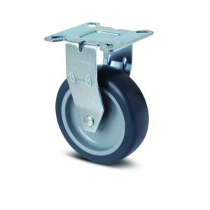 Roulette fixe pour présentoirs légers - fixation platine - ø 75mm - Agila