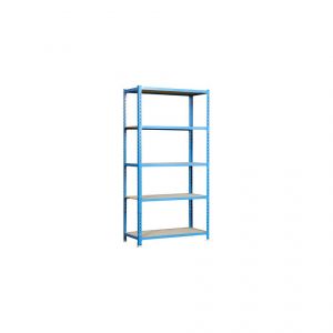 Image de Simon Rack Etagère 5 niveaux 750 Kg L. 900 x Ht. 1800 x P. 500 mm KIT MADERCLICK 5/500 BLEU/BOIS - 448100025189055 - Simonclick