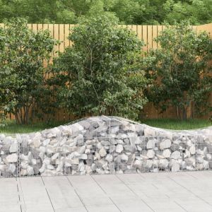 VidaXL Paniers &agrave; gabions arqu&eacute;s 6 pcs 200x50x40/60 cm fer galvanis&eacute;