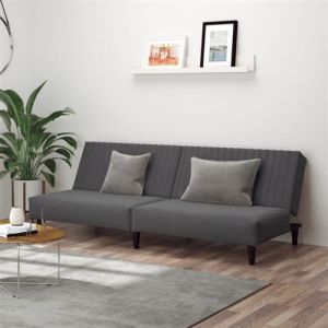 VidaXL Canapé-lit à 2 Places, Lit de Jour avec Dossier, Lit d'Invité, Meuble de Chambre Salon Salle de Séjour, Moderne, Gris Foncé Velours