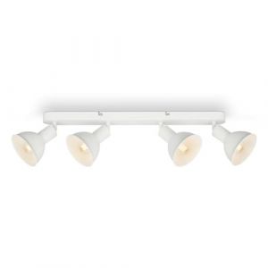 BRILONER - Lampe de plafond rétro 4 feux, lampe de plafond rétro 4 feux, spot de plafond E14, réglable, blanc, 550 x 140 x 60 mm