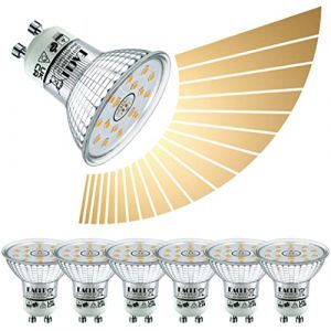 Ampoules LED GU10 - EACLL - 4.8W Dimmable - Lot de 6 - Blanc Chaud - 30000 heures de vie