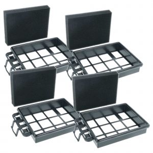 Vhbw 4x filtre compatible avec Zelmer ZVC352ST (VC3300.0ST), ZVC355SM, ZVC352ST/01 (VC3300.0ST) aspirateur - Filtre en mousse noir