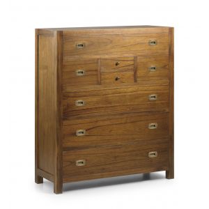 Décoration d'Autrefois SMARTTRUNC (Commode 8 Tiroirs Bois Bronze Marron 100x40x120cm - Bois, Bronze,132)