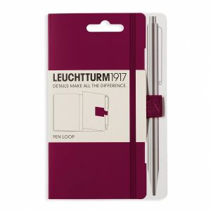 Passant élastique pour stylo Leuchtturm1917 - A coller - format 4x4x1,5cm - Coloris Bordeaux