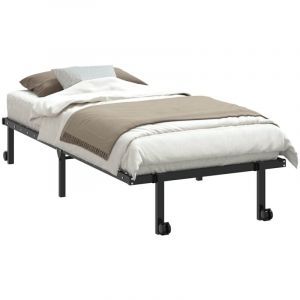 VidaXL Cadre de lit sans matelas pliable noir 90x200 cm acier