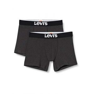 Levi's Men's Solid Basic Boxers (2 Pack) Caleçon, Anthracite, M Homme