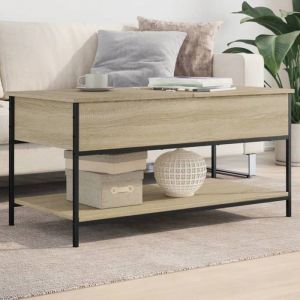 VidaXL Table basse chêne sonoma 100x50x50cm bois d'ingénierie et métal