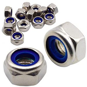 ECROU INDESSERABLE M5 x 50pcs NYLSTOP Inox (Diam.Int.= 5mm Diam.Ext= 8mm) Autobloquant Frein Bague Nylon HI DIN985 PROTORX