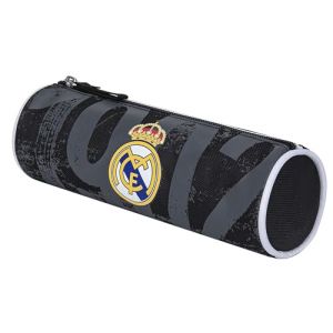 Real Madrid Trousse scolaire - Collection officielle - Polyester - Zippée - Noir/Gris