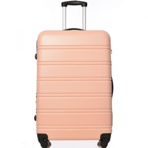 Oem Valise Grande &agrave; Coque Rigide 75cm - ABS - 4 Roues - Mot de Passe - Rose