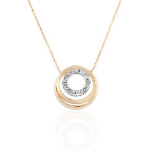 Cleor Collier en or 375/1000 avec diamants - blanc
