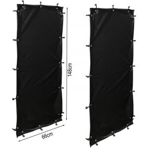 Ensemble de protection contre les intempéries 2 rideaux en polyester pour les côtés de 70 cm dimensions 66x148 cm