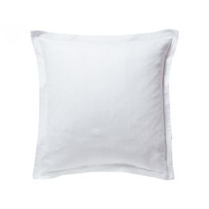 Taie d'oreiller r&eacute;versible blanc en satin de coton