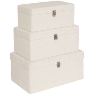 Atmosphera Malles Carlie blanc 54x26cm créateur d'intérieur