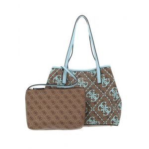 Guess Vikky Tote, Bag Women, Logo Latte/Bleu Ice, Taille Unique