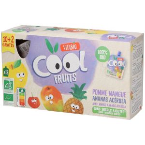 Vitabio Cool Fruits - Gourdes de fruits Pomme Mangue Ananas Acérola Bio