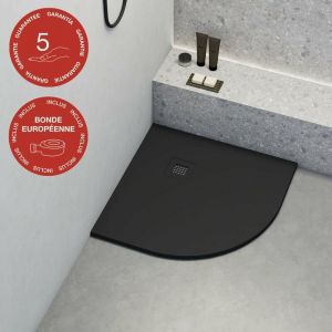 Receveur de douche Poalgi, extraplat, noir anthracite, L.90 x l.90 cm, s&eacute;rie Hos's