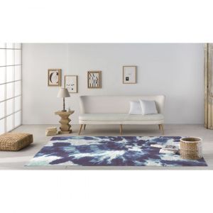 Naf Naf Tapis bleu abstrait plat moderne Azuri 160x230 Bleu