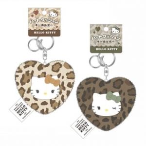 Crux Sanrio Hello Kitty Love Gal Mode Heart Shaped Keyring Leopard Dark Moka - H140&times;W100&times;D50mm