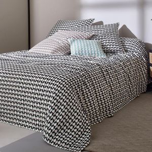 Jeté de canapé 230x250 noir en coton