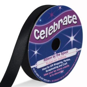 Celebrate 6m de Ruban Satin - noir - Largeur 0.9cm