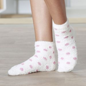 Image de DAMART Chaussettes chaussons Thermolactyl Ecru/Pois - Taille 36/38;39/41