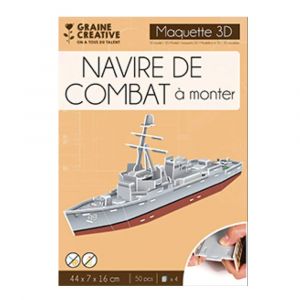 Graine Cr&eacute;ative Navire de combat Maquette 3D en carton mousse