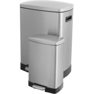 Image de EssentielB Poubelle manuelle 50L et 12L inox a pedale