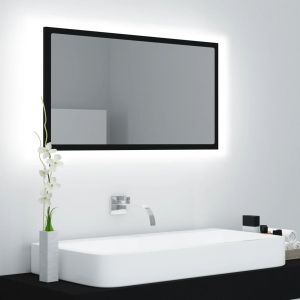 Image de VidaXL Miroir LED de salle de bain Noir 80x8,5x37 cm Aggloméré