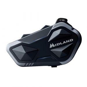 Midland Intercom Moto BTR1 Individuel, Écouteurs Bluetooth sans Fil Casque Moto Étanche IPX6 Portée 800m, 4 Personnes Conference, Batterie 23H, Parallel Audio Connexion GPS/Musique Conforme ECE 22.06
