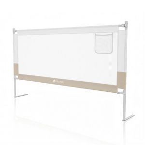 Juskys - Barre de lit Jaron - 180 cm - r&eacute;glable en hauteur et pliable - pour matelas de 5 &agrave; 25 cm - avec compartiment de rangement pratique - tissu Oxford et beige