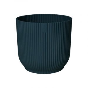 Elho Vibes Fold Rond 25 - Pot De Fleurs pour Intérieur - Ø 25 x H 23 cm - Bleu/Bleu Foncé