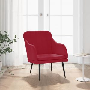 VidaXL Fauteuil Rouge bordeaux 63x76x80 cm Velours
