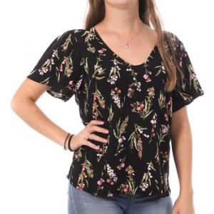 Image de Vero Moda Tee shirt manches courtes Vmeasy v-neck ss blouse r1 wvn ga Noir Taille : S