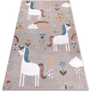 Rugsx - Tapis fun Sweety pour enfants, licorne, arc en ciel beige multicolour 120x170 cm