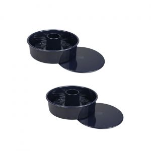 Dr. Oetker Dr 9310050 Moule gateau rond à double fond, moule à manqué avec fond à savarin, moule a gateau rond, moule a brioche, moule gâteau, moule rond, Acier, Emaille, 26 cm