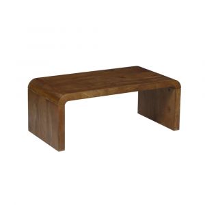 Image de Table basse rectangulaire bois de manguier massif 100cm noyer