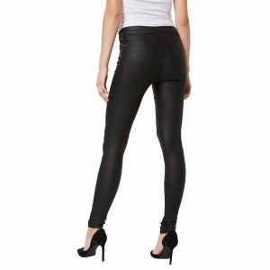 Vero Moda VMSEVEN NW S.SLIM SMOOTH COATED PANTS Pantalon, Noir (Black), FR: 36 (Taille fabricant: S/34) Femme