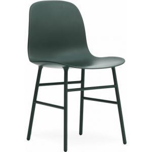 Normann Copenhagen Set de 2 chaises FORM CHAIR avec piètement en acier verni (Vert - polypropylène et acier)